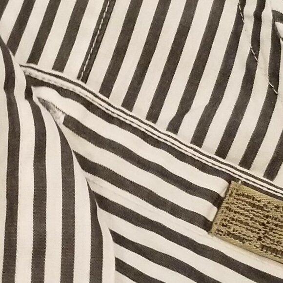 Seven in All Mankind Men's XL Black & White Striped Button Up Long Sleeve Shirt - Picture 9 of 12